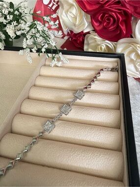 Cubic zirconia gold plated bracelet